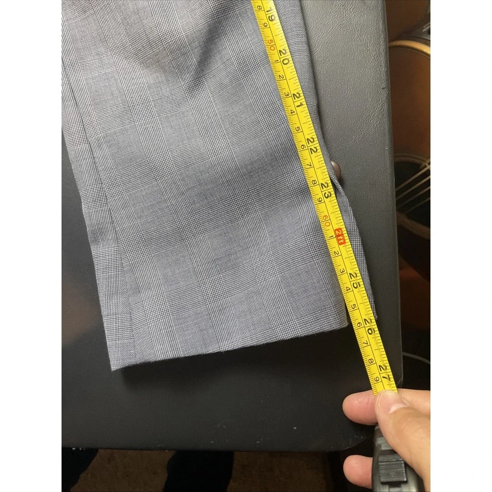 NEXT Tailoring Gray Glen Plaid Blazer Jacket 42R Slim Fit Blazer Pockets sown
